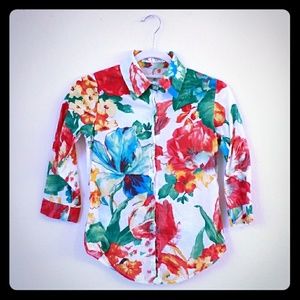 Floral Hawaiian shirt with interchangeable sleeves